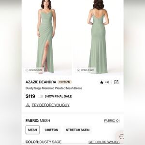 Azazie Dusty Sage Deandra Dress A2